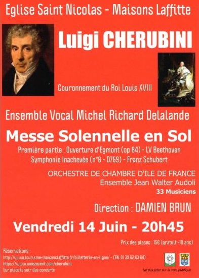 Concert : Messe Solennelle en Sol, Luigi Cherubini